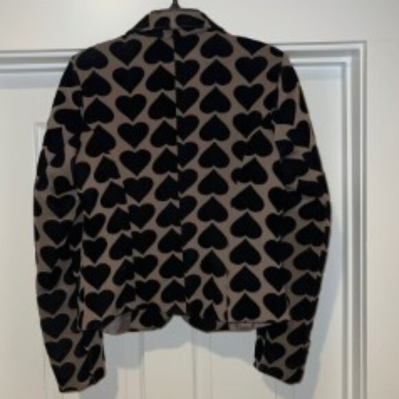 Khaki jacket with velvet black hearts - just in time for Valentine's Day - Picture 3 of 3